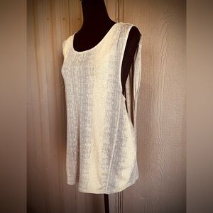 Lululemon Salutation Savasana tank Top cashew misty stripe burnout sz 8 M